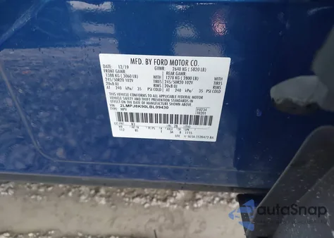 2020 Lincoln Nautilus Reserve из США, поврежденный, VIN 2LMPJ8K90LBL09430